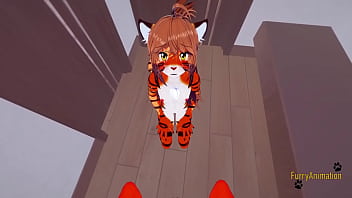 Furry Hentai - Point Of View  Tigress sucks cock and penetrated by fox