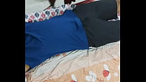 Sleeping boy undressed by maid